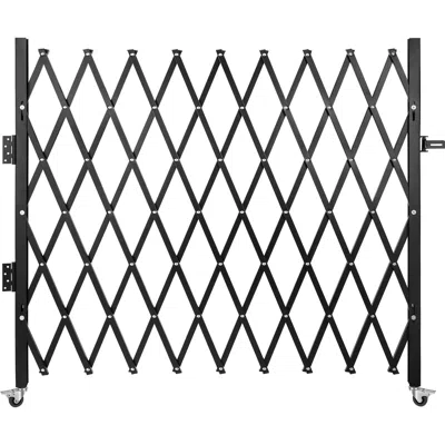 Vevor Single Folding Security Gate, 7.1' H X 7.1' W (85 X 85 Inch)folding Door Gate, Steel Accordion Secur