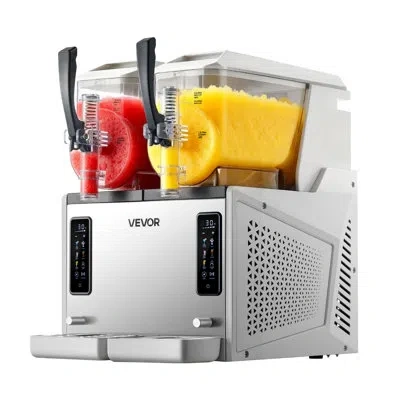 Vevor Slushie Machine, 3l/100oz X 2 Tank Slushy Machine For Home, No Ice Needed Frozen Drink Maker, Margar In White