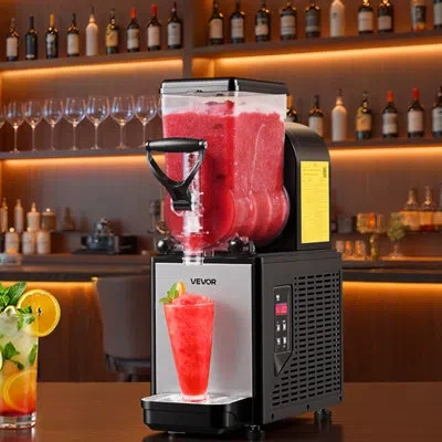 Vevor Slushie Machine, 6l/1.6gal Commercial Slushy Maker, Frozen Drink Maker With Self-cleaning, Margarita In Black