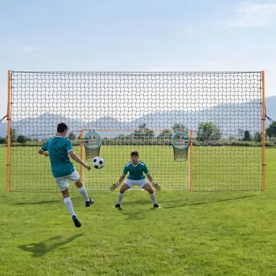 Vevor Soccer Goal 9 X 5 Ft Soccer Goal For Backyard With Iron Frame Pe Net, Durable Backstop, Target Net,  In Multi