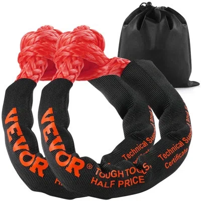 Vevor Soft Shackle Synthetic Recovery Rope 2pcs 1/2"x22" 44092lbs Break Strength