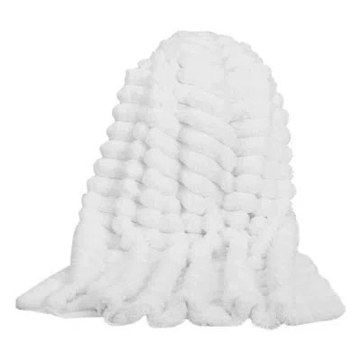 Vevor Soft Throw Blanket 50 X 60 Inches / 1270 X 1524 Mm Faux Fur Cozy Bed Blanket In White