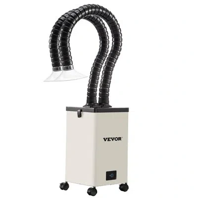 Vevor Solder Fume Extractor, 150w 165cfm Soldering Smoke Extractor With 3-stage Filters, 3 Speed Adjustabl In White;black