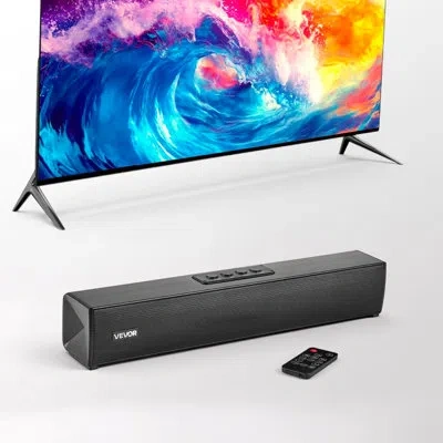 Vevor Sound Bar For Smart Tv, 2.0 Channel, 17-inch Compact Soundbar Tv Speakers For Projector, Bluetooth A In Black