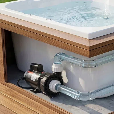 Vevor Spa Pump 2hp Hot Tub Pump 2 Speed 56 Frame With 1.5" & 2" Port, 230v, 168 Gpm High Speed & 68 Gpm Lo In Brown