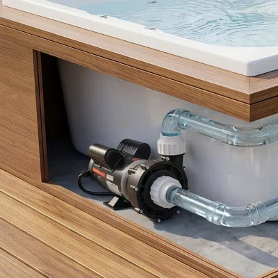 Vevor Spa Pump 3hp Hot Tub Pump 2 Speed 48 Frame With 1.5" & 2" Port, 230v, 190 Gpm High Speed & 90 Gpm Lo In Brown