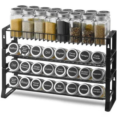 Vevor Spice Rack Organizer For Cabinet Kitchen Countertop Seasoning Organizer 18x11 In - Black