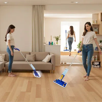 Vevor Spray Mop Refillable Water Tank Washable Microfiber Pad For Hardwood Floor