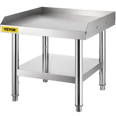 Vevor Stainless Steel Equipment Grill Stand, 24" X 24" Stainless Table, Grill Stand Table With Adjustable 