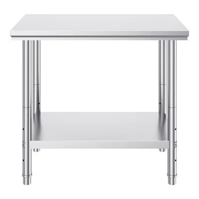 Vevor Stainless Steel Prep Table, 900x600x800 Mm, 700 Lbs Load Capacity, Heavy-duty Metal Worktable With 3 In White