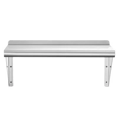Vevor Stainless Steel Shelf 12" X 24" Commercial Wall Mount Floating Shelf, Heavy-duty Storage Rack With B In Gray