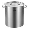 Vevor Stainless Steel Stockpot, 42 Quart Large Cooking Pots, Cookware Sauce Pot With Strainer, Lid, And Ha