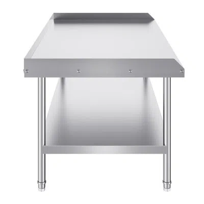 Vevor Stainless Steel Work Table, 30 X 60 X 26 Inch Commercial Food Prep Worktable, 3-sided Backsplash Hea In White