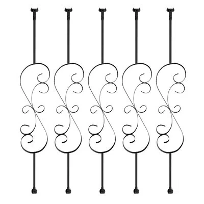 Vevor Staircase Metal Balusters Decorative Banister Spindles In Satin Black