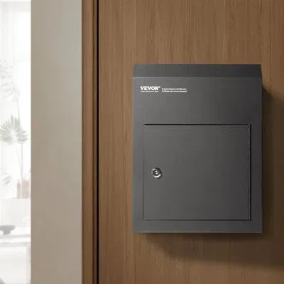 Vevor Steel Wall Mounted Mailbox In Black