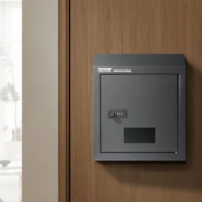 Vevor Steel Wall Mounted Mailbox In Gray