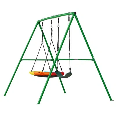 Vevor Swing Set For Backyard, 32 In Saucer Swing Seat And Belt Seat, With Heavy Duty A-frame Metal Stand,  In Green