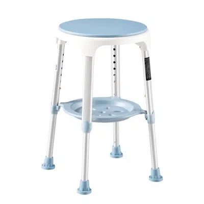 Vevor Swivel Shower Chair 360 Degree, Height Adjustable Bath Seat For Inside Showers Or Tubs, Non-slip Rot In Blue