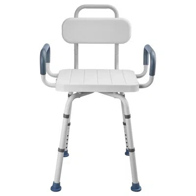 Vevor Swivel Shower Chair With Arms And Back, 400 Lbs Heavy Duty Bench Seat For Inside Shower Stall And Ba In Natural