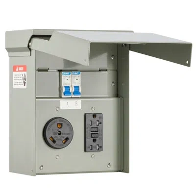 Vevor Temporary Power Outlet Panel Rv Electrical Panel 20 30 Amp Rv Outlet Box