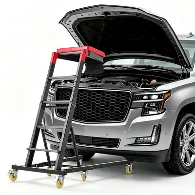 Vevor Top Automotive Creeper 48"- 64" Adjustable High Top Engine Creeper, Easy Folding, 400lbs Heavy-duty  In Gray