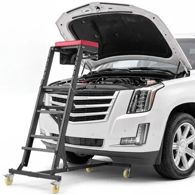 Vevor Top Automotive Creeper 48"-64" Adjustable With Folding Mechanical Arm, Foldable High Top Engine Cree In Multi