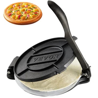 Vevor Tortilla Press, 8 Inch Tortilla And Roti Maker, Cast Iron Heavy Duty Tortilladora Press, Pre-seasone In Black