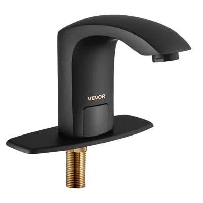 Vevor Touchless Bathroom Sink Faucet Motion Sensor Matte Black 9/16in Pipe