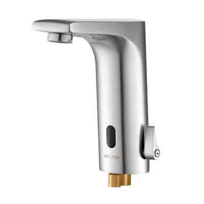 Vevor Touchless Bathroom Sink Faucet Single Handle Brushed Nickel 9/16in Pipe
