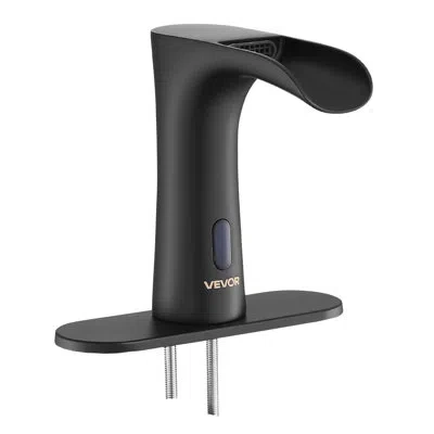 Vevor Touchless Bathroom Sink Faucet Waterfall Hot/cold Matte Black 9/16 Pipe