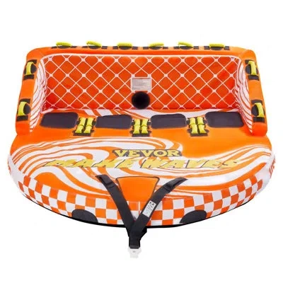 Vevor Towable Tube For Boating 1-4 Riders Inflatable Boating Tubes Towable Water Sport In Yellow;white;orange