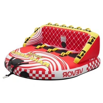Vevor Towable Tubes For Boating, 4-rider Inflatable Towable Tube For Boat To Pull, 680 Lbs Capacity Water  In Black;red;yellow