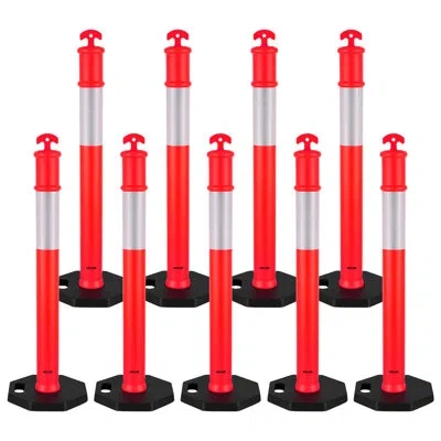 Vevor Traffic Delineator Posts 48 In Traffic Safety Cones Weighted Base In Red