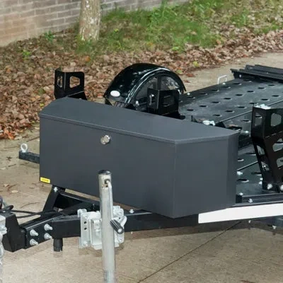 Vevor Trailer Tongue Box, Carbon Steel Tongue Box Tool Chest, In Black