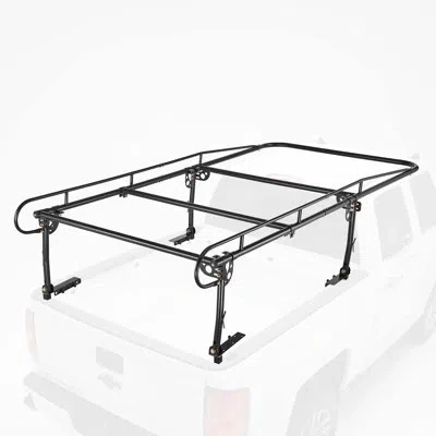 Vevor Truck Ladder Rack 1500lbs Capacity Universal Over-cab Trucks Bed Rack, 51.2"-75" Adjustable For Kaya In Black