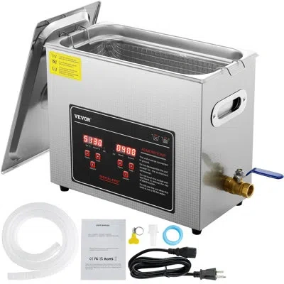 Vevor Ultrasonic Cleaner Metal Jewelry Box In Silver