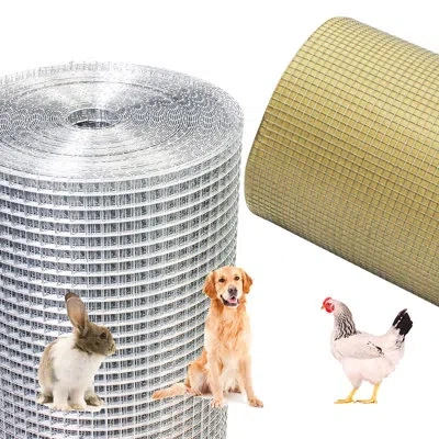 Vevor Vesta 48 In. X 100 Ft. 1/2 In. Mesh 19 Gauge Galvanized Welded Wire Fence Roll For Garden Farm Anima In Silver