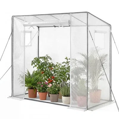 Vevor Walk-in Greenhouse, 76.8" X 30.3" X 66.1" Greenhouse For Outdoors With Windows, Pe Cover, Roll-up Zi In Transparent