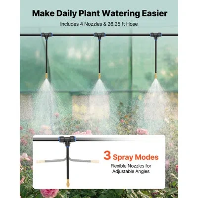 Vevor Walk-in Tunnel Greenhouse, 10 X 7 X 7 Ft Hoop House Greenhouse Tunnel, Plant Hot House With 4 Nozzle In Black