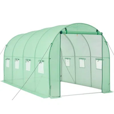 Vevor Walk-in Tunnel Greenhouse, 15 X 7 X 7 Ft Hoop House Greenhouse Tunnel With Watering System, Plant Ho