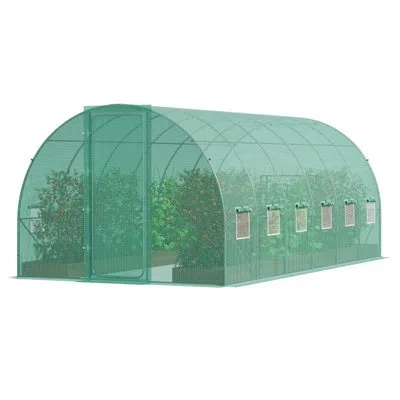 Vevor Walk-in Tunnel Greenhouse Galvanized Frame Pe Cover Green