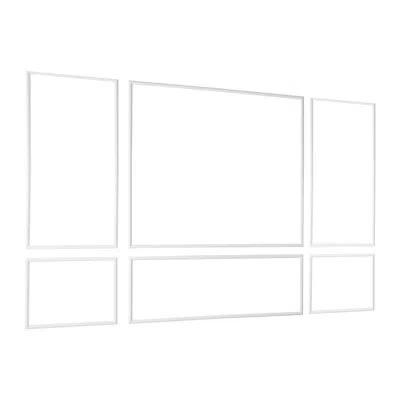 Vevor Wall Molding 3 Pack, Wainscoting Panels Kit, Lightweight Paintable Polystyrene, Easy To Install Acce In White