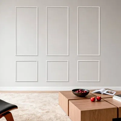 Vevor Wall Molding 3 Pack, Wainscoting Panels Kit, Lightweight Paintable Polystyrene, Easy To Install, Wat In White
