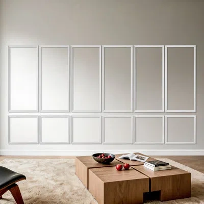 Vevor Wall Molding 6 Pack, Wainscoting Panels Kit, Lightweight Paintable Polystyrene, Easy To Install, Wat In White