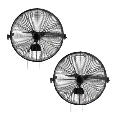 Vevor Wall Mount Fan, 18 In Wall Mounted Hanging Fan, 3-speed, Long Airflow Distance, Adjustable Rotation  In Black