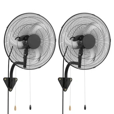 Vevor Wall Mount Fan, 18 In Wall Mounted Hanging Fan Oscillating, 3-speed, Long Airflow Distance, Adjustab In Black