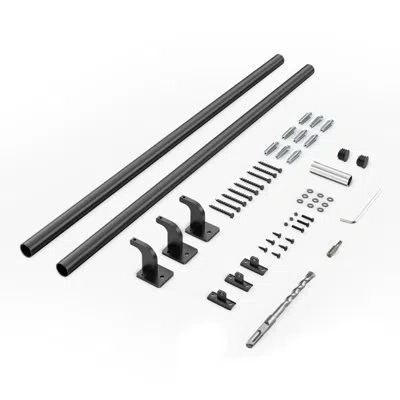 Vevor Wall Mounted Stair Handrail, 6ft Pipe Staircase Handrail, 1.26 Inch Pipe Diameter, Black Galvanized 