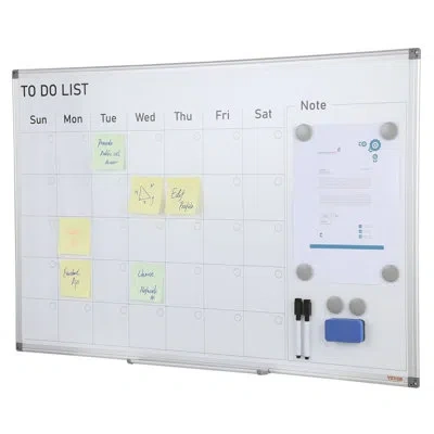 Vevor Wall Mounted Steel Reversible Magnetic Small 2' - 4' Framed Whiteboard