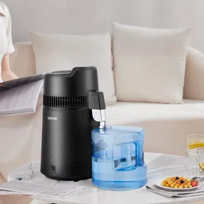 Vevor Water Distiller, 6l 1.6 Gallon Larger Pure Water Purifier Filter For Home Table Countertop, 900w Pla In Black