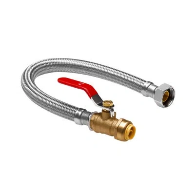 Vevor Water Heater Kit, Push-fit Valve Flexible Water Heater Connector With 3/4" Fip X 1/2" Ptc Ball Valve In Stainless Steel